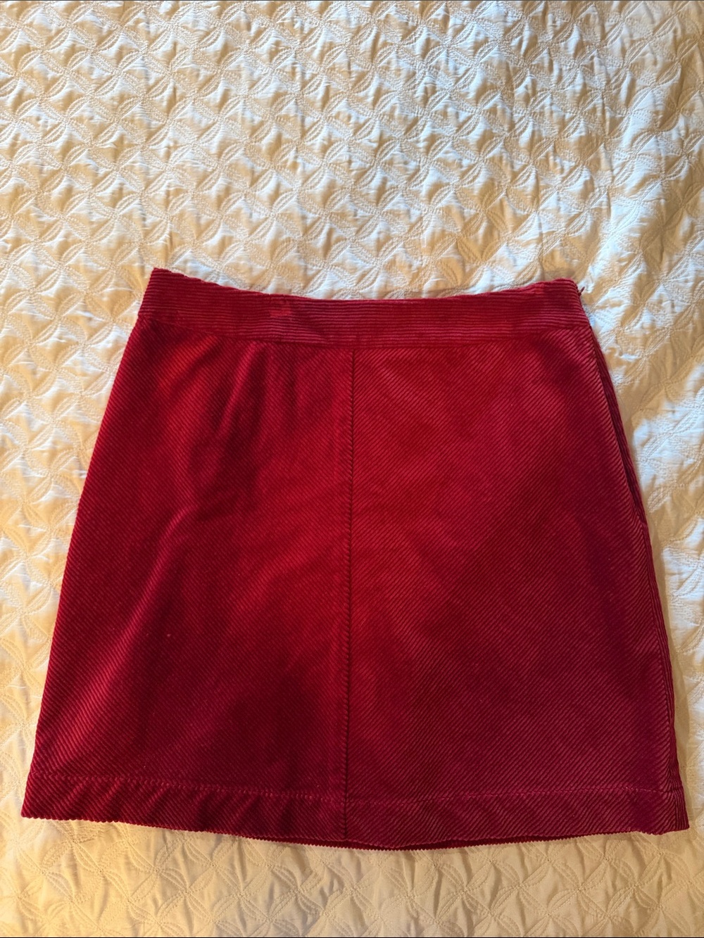 LOFT Red Corduroy Mini Skirt